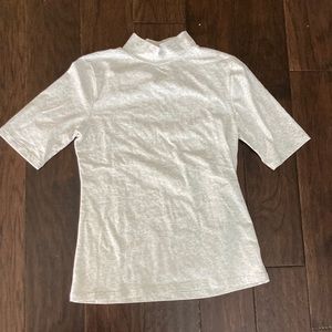 Gap Marled Light Gray Mock Turtle Neck 3/4 sleeve Shirt